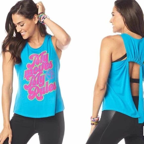 Zumba “My Moves My Rules” Open Back Tank nwt - Picture 1 of 1